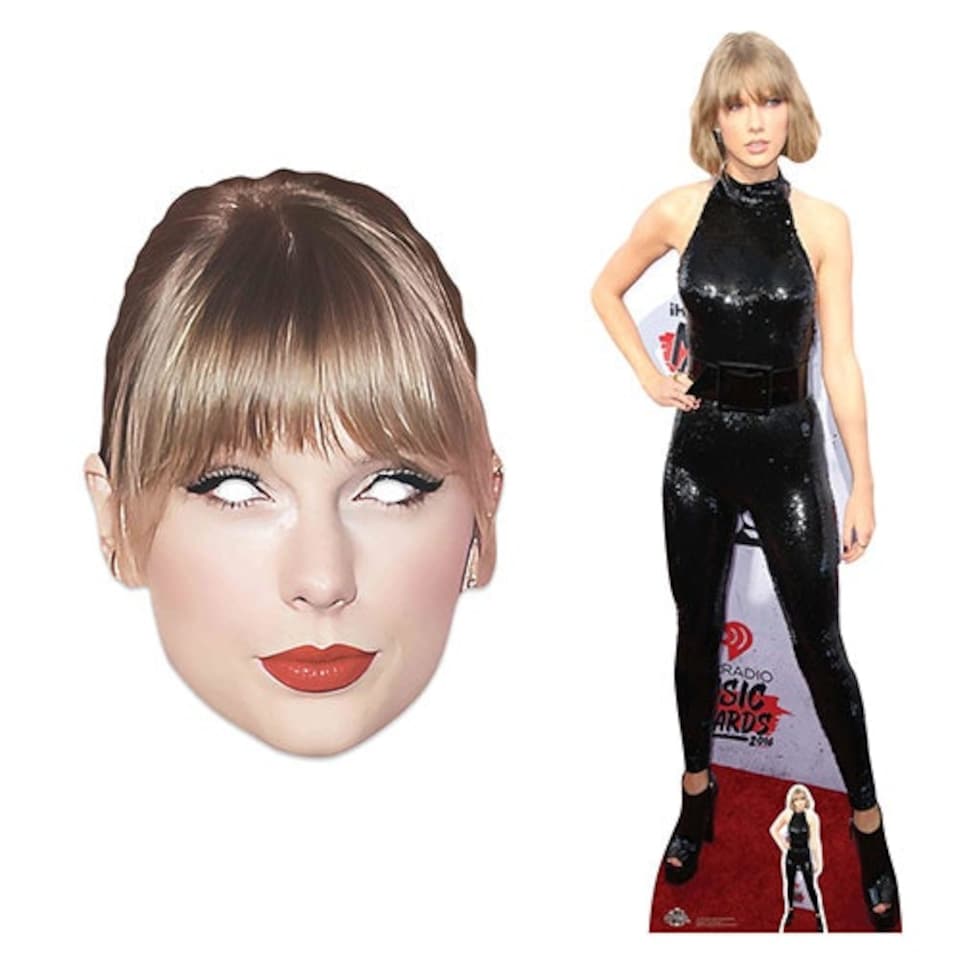 image 1 of Taylor Black Catsuit Lifesize Cardboard Cutout with Taylor Cardboard Face Mask