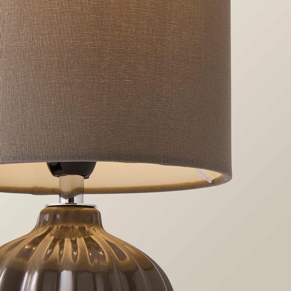 image 1 of ValueLights Carbone Grey Table Lamp Grey Shade | Grey