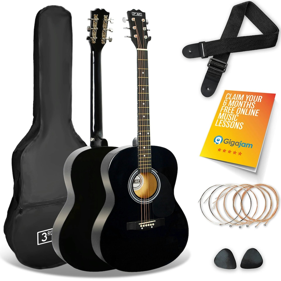 image 1 of 3rd Avenue Full Size Acoustic Guitar Pack Brown