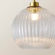 image 5 of ValueLights Maddison Clear Ribbed Glass Shade Gold Ceiling Light & Bulb | Gold