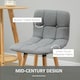 image 4 of HOMCOM Bar stool Set of 2 Armless Button-Tufted Counter Height Bar Chairs Grey