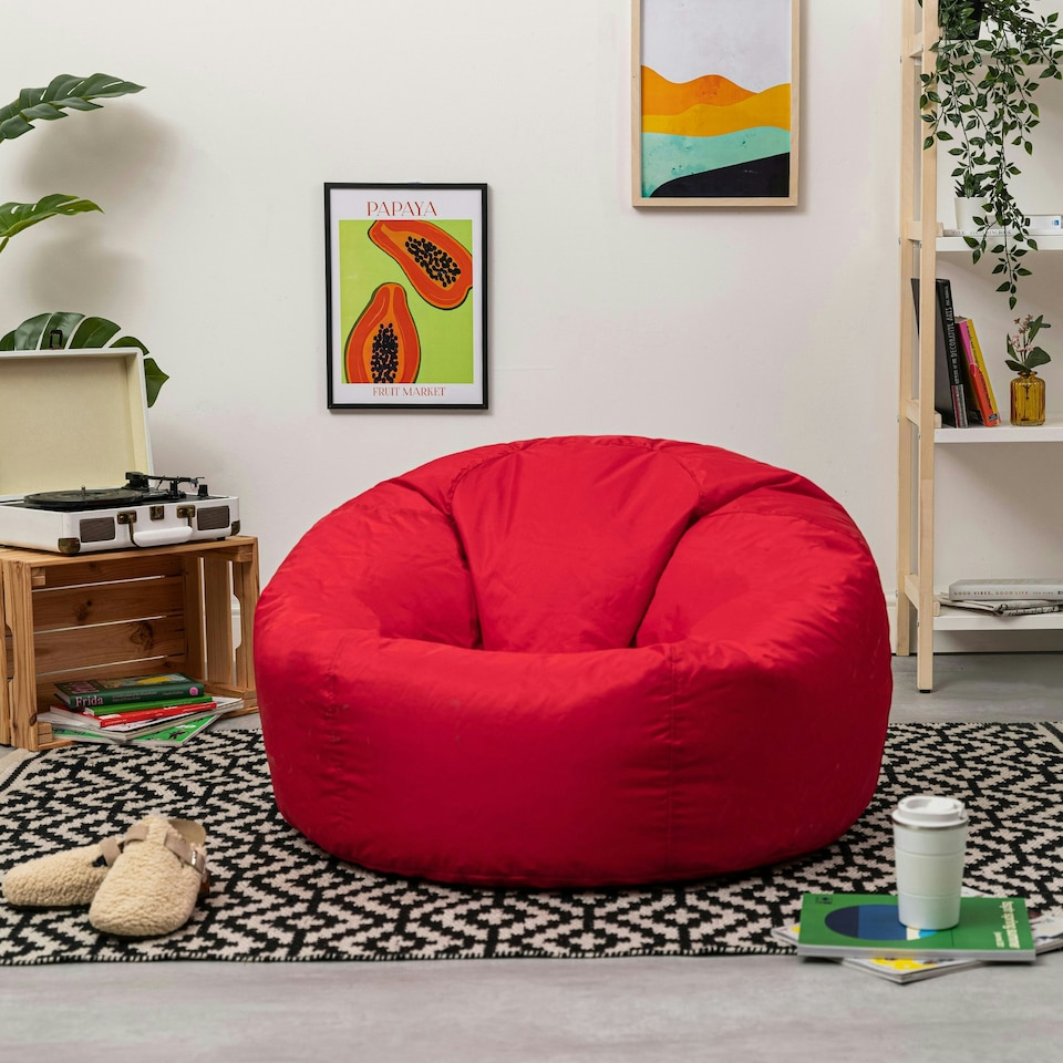 image 1 of icon Classic Indoor Outdoor Bean Bag Red Bean Bag Chair Red | Red