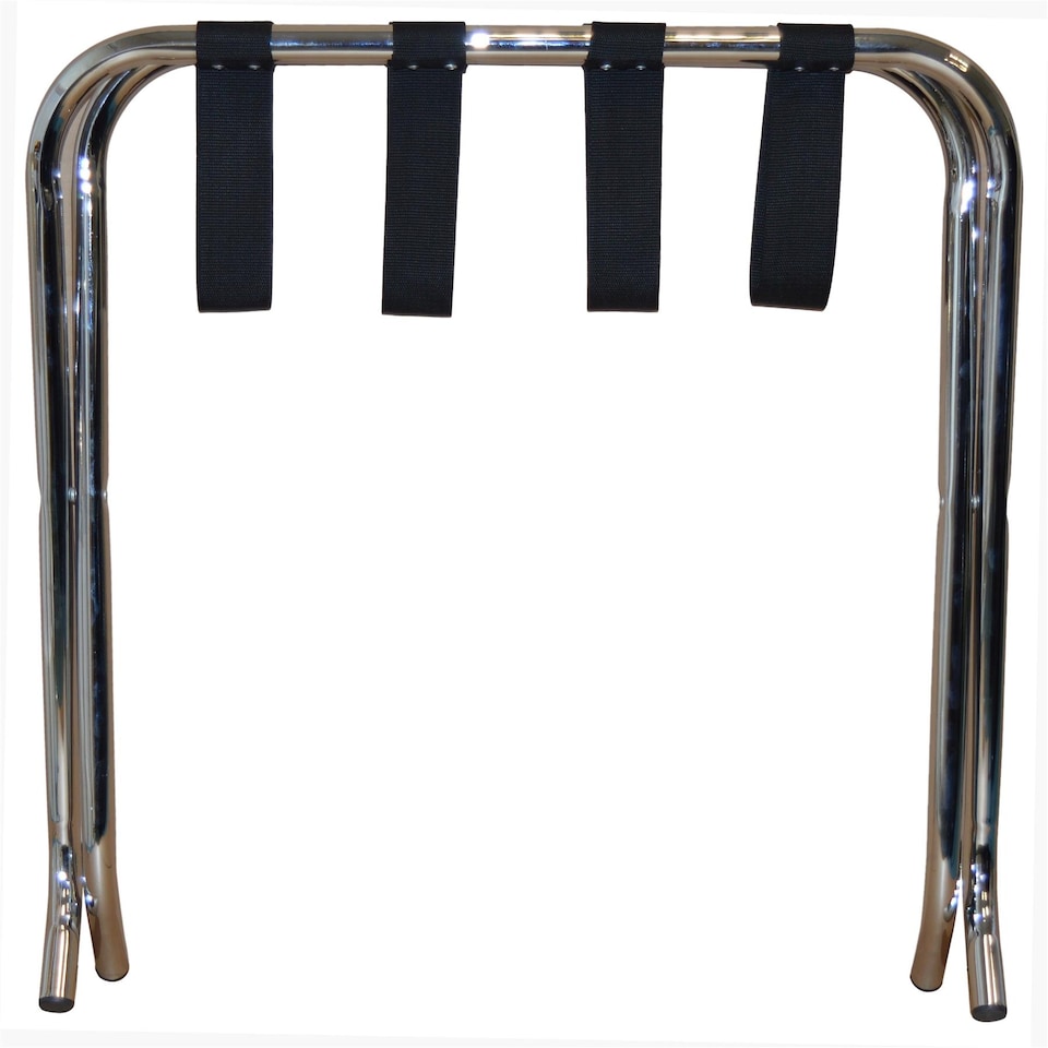 image 1 of Harbour Housewares Folding Metal Luggage Rack - Chrome | Silver | Chrome