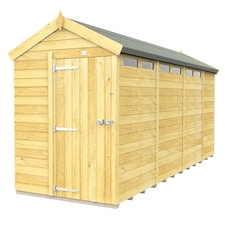 5 x 15 Feet Apex Security Shed - Single Door - Wood - L454 x W147 x H217 cm Brown