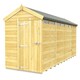 image 1 of 5 x 15 Feet Apex Security Shed - Single Door - Wood - L454 x W147 x H217 cm Brown