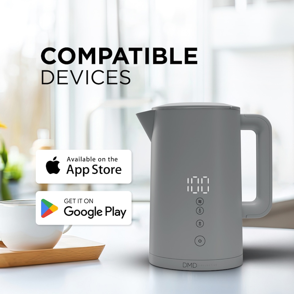 image 1 of 1.5L Smart Kettle, Wi-Fi Touchscreen, App Operated, Voice Control 2200W