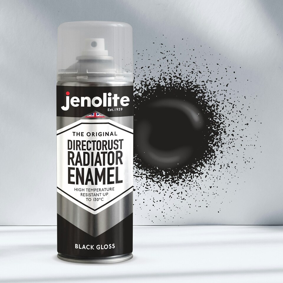 image 1 of Jenolite Directorust Radiator Enamel Paint - Black Gloss - 400ml Spray Can
