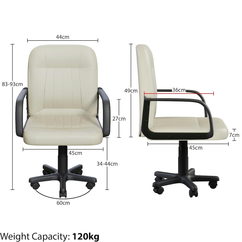image 1 of Vida Designs Morton Office Chair Computer Desk Table Chair, Beige