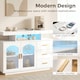 image 4 of HOMCOM High Gloss Sideboard with LED Lights, Power Outlets, Drawers