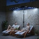 image 2 of Outsunny 2.6 m Half Parasol with Solar Lights, UPF50+ Semi Round Umbrella | Blue | Dark Grey | 265 x 135 x 239 cm