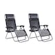 image 10 of Set of 2 Multi Position Garden Zero Gravity Relaxer Chair Sun Lounger in Mixed Grey | Grey | Grey