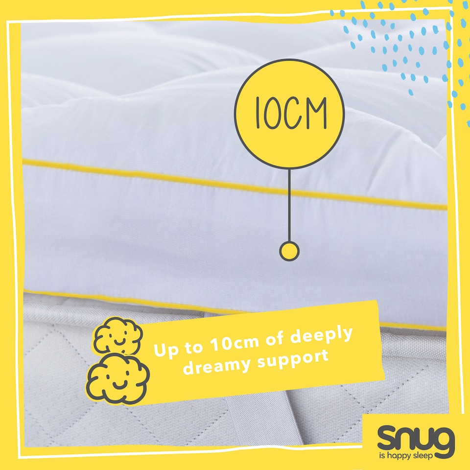 image 1 of Snug Deeply Dreamy Extra Deep Mattress Topper, 10 cm Thick | White | 1