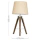 image 3 of ValueLights Clipper Tripod Painted Black Table Lamp with Medium Cream Tapered Shade and LED Bulb
