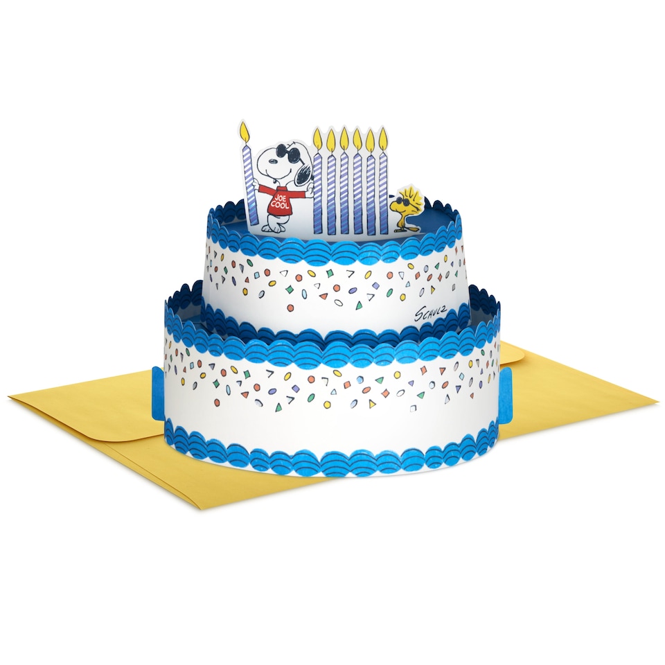 image 1 of Hallmark Paper Wonder Birthday Card - 3D Pop-Up Peanuts Snoopy Joe Cool Design