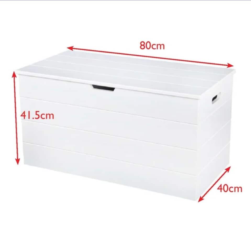 image 1 of Seaton White Wooden Storage Chest, Blanket Box, Trunk, Ottoman, Toy Box