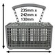 image 2 of SPARES2GO Cutlery Basket Cage Lid & Removable Handle compatible with Bush Dishwasher (235 x 242 x 130mm)