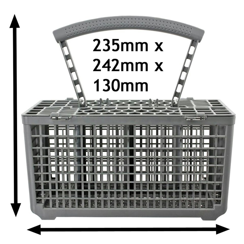 image 1 of SPARES2GO Cutlery Basket Cage Lid & Removable Handle compatible with Bush Dishwasher (235 x 242 x 130mm)