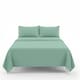 image 1 of Easy Care Flat Bed Sheet Polycotton Durable Low Maintenance Bedding | Green | Mint