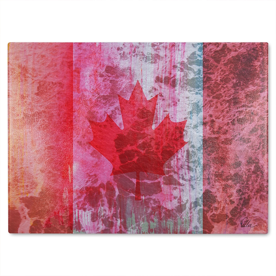 image 1 of Canada Flag Glass Chopping Board | Multi