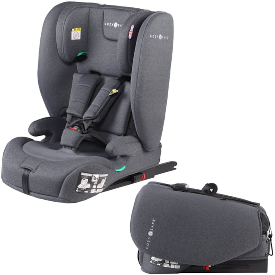 image 1 of Cozy N Safe Cygnus i-Size Car Seat 76-150cm, ISOFix & Top Tether, Foldable Compact Design, Adjustable Headrest, Travel Bag Included, 15 Months to 12 Years (Graphite)