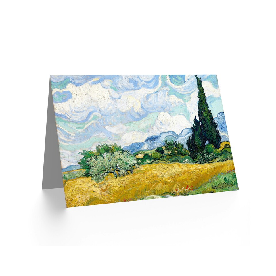 image 1 of Van Gogh Wheat Field With Cypresses Fine Art Greeting Card