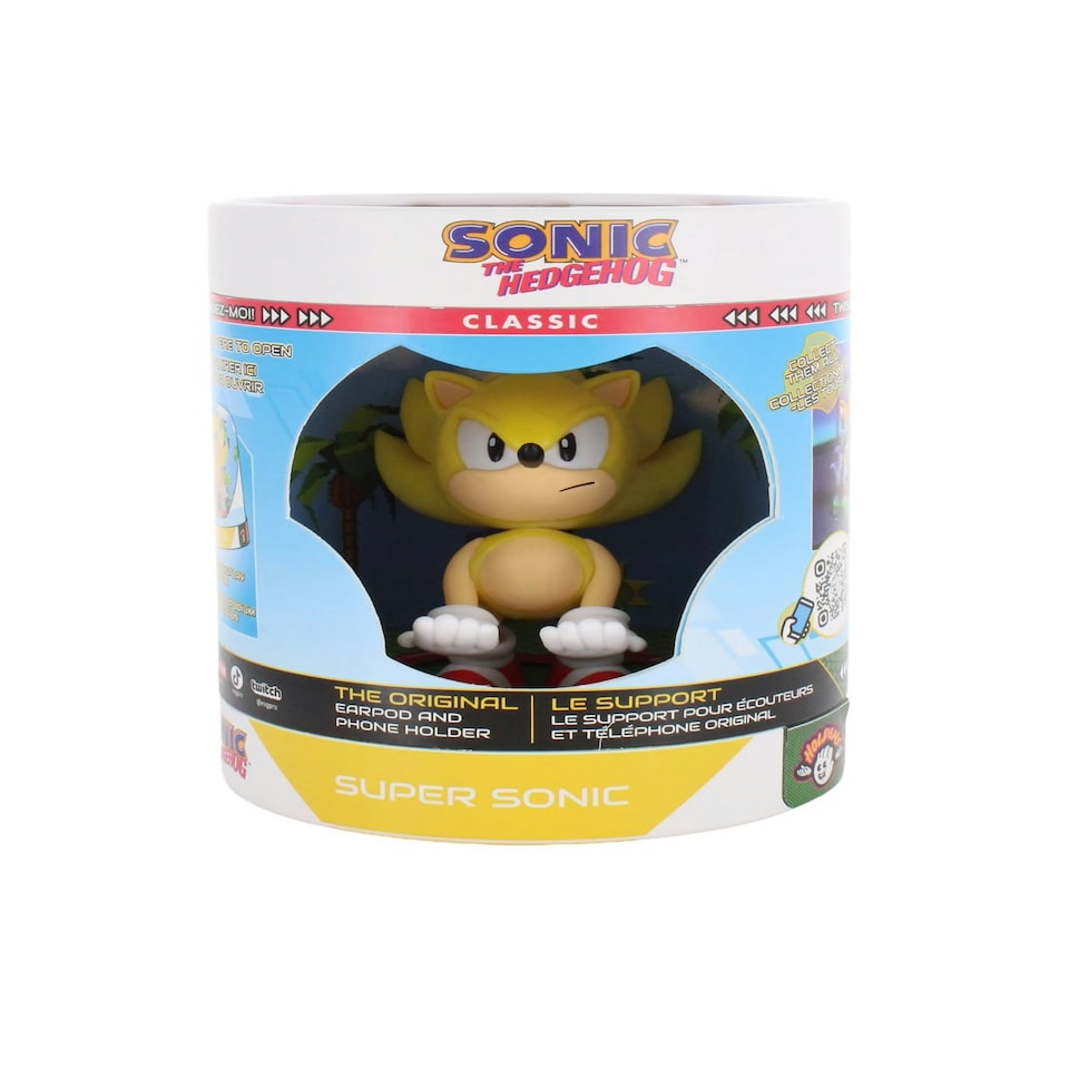 image 1 of Cable Guys Holdems Sonic The Hedgehog Super Mini Phone Stand and Device Holder Yellow