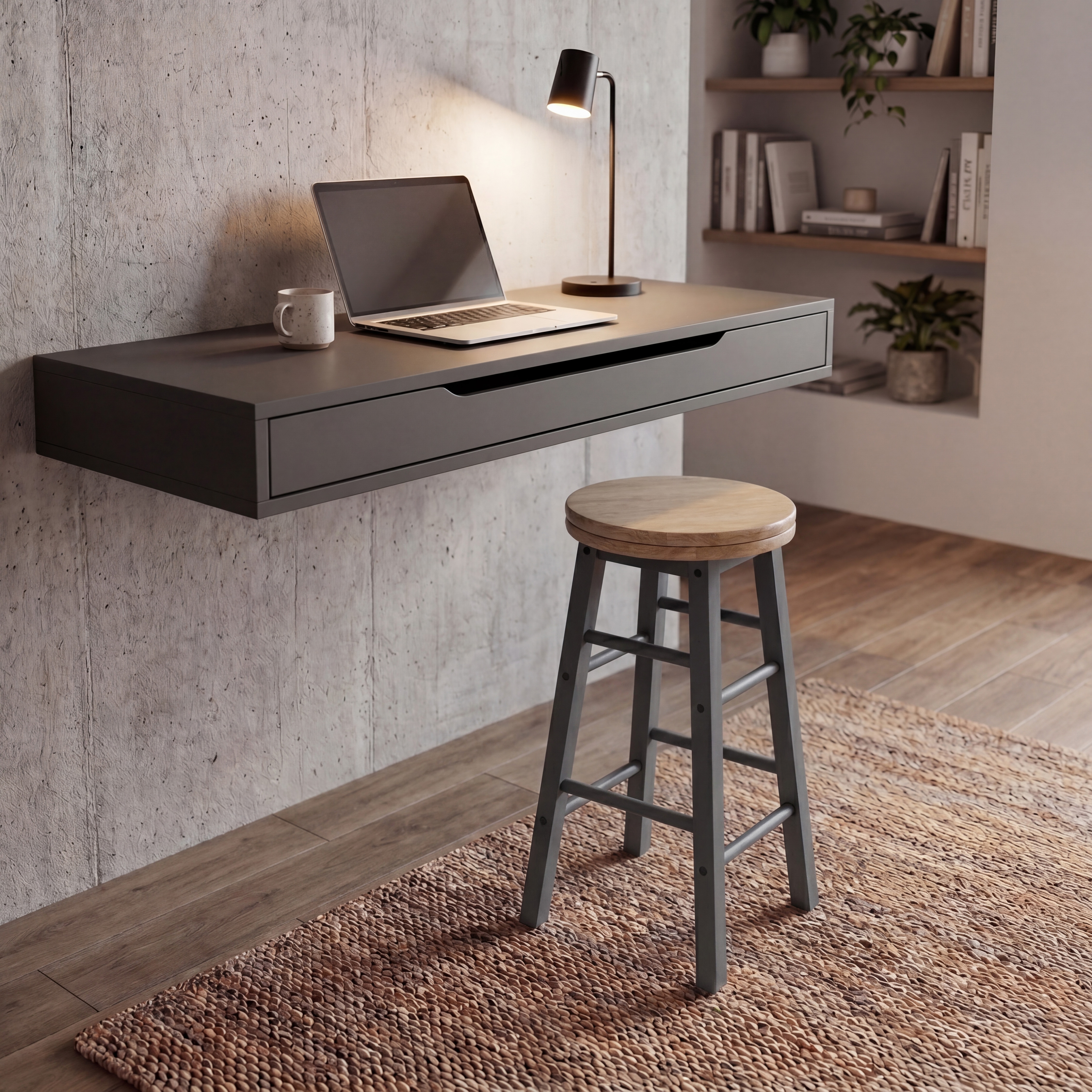 Chef Vida Wooden Revolving Bar Stool Set of 2, Grey