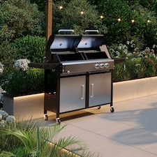 Charles Bentley 2+1 Burner Gas & Charcoal Grill BBQ 147.5 x 52 x 110cm