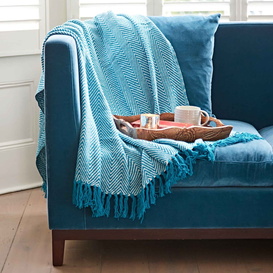 image 1 of Chevron Recycled Cotton Throw