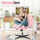 image 5 of Rattantree Ergonomic Cross Legged Office Chair Armless Velvet Desk Chair