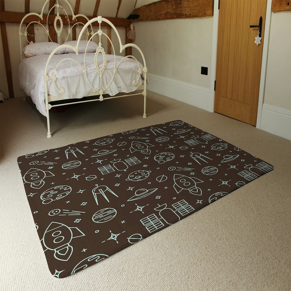 image 1 of Planets and stars (Rug) Brown | Medium: 80x150cm