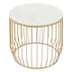 image 2 of Interiors by Premier White Marble Top Coffee Table, Gold Finished Open Frame Marble Coffee Table, Hallway Console Table for Home White