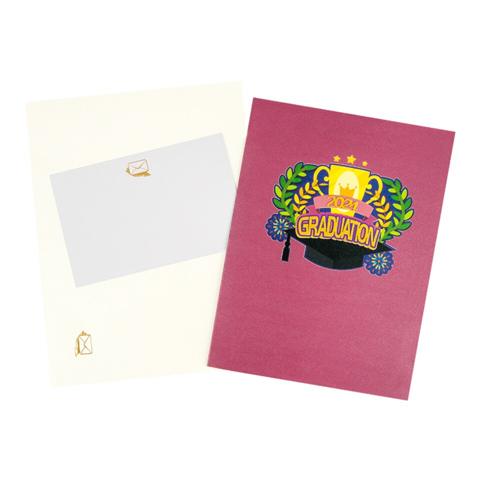image 1 of Hats Off 3D 2024 Pop Up Graduation Card