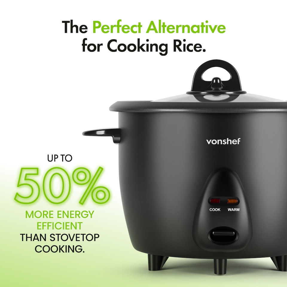 image 1 of Vonshef Rice Cooker Electric 1.8L with Keep Warm Function