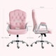 image 7 of Vinsetto Home Office Chair with Adjustable Height Tilt Function Pink