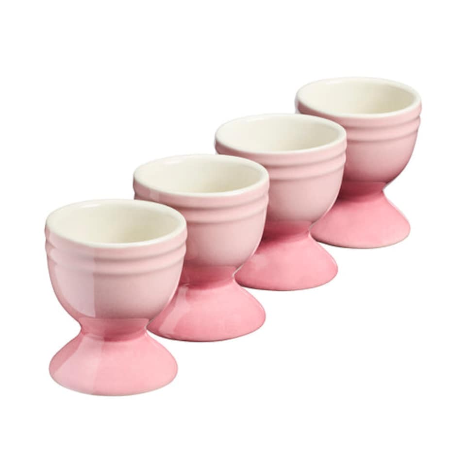 image 1 of Cooks Professional 4 Piece Egg Cup Set - Dishwasher Safe Stoneware | Pink | Pink | 4