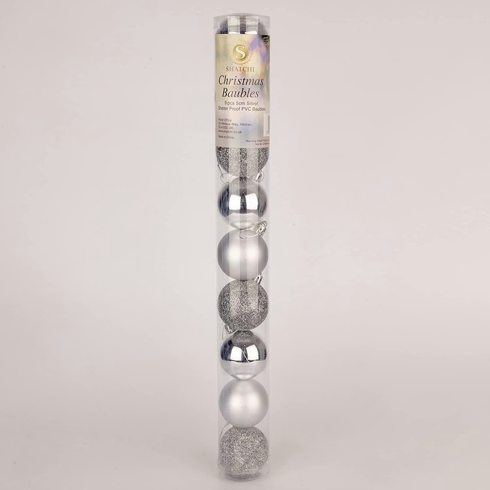 image 1 of Silver Baubles 5CM 18PCS Sets