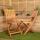 image 7 of Outdoor 6 Person Rectangular Wooden Garden Patio Dining Table Chairs with Green Parasol and Base Set