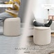 image 6 of HOMCOM Modern Fabric Storage Ottoman with Removable Lid, Set of 2, Cream White