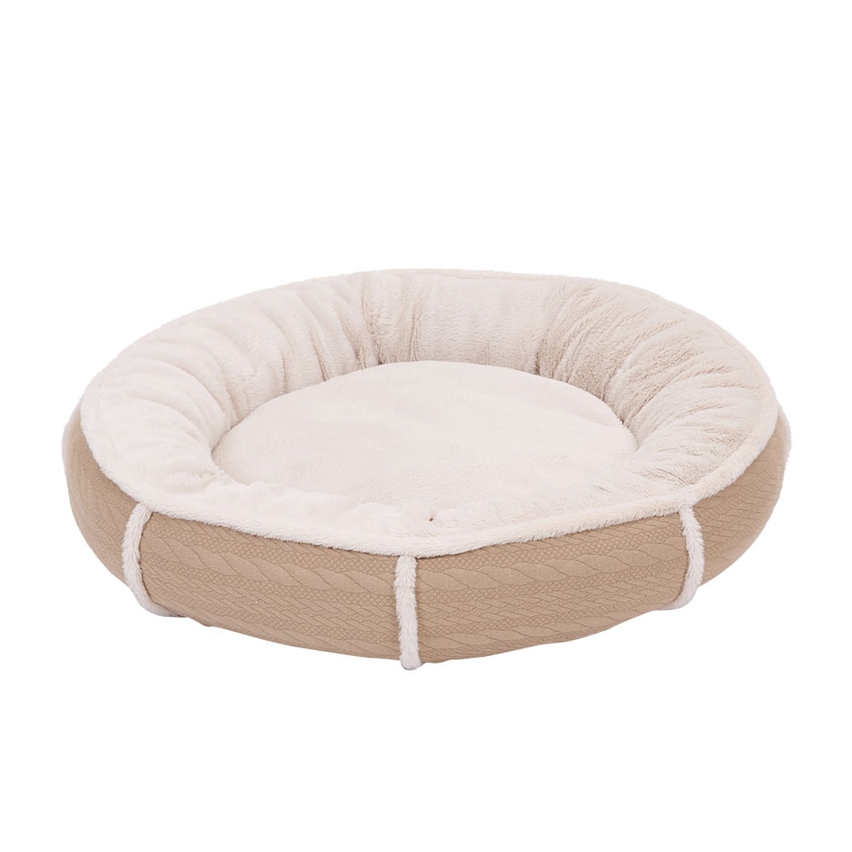image 1 of Living and Home Pet Round Bolstered Bed for Cats & Dogs | Bronze | One Size
