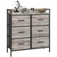 image 6 of HOMCOM Bedroom Chest of Drawers 6 Drawer Dresser w/ Shelf, Grey Wood Effect