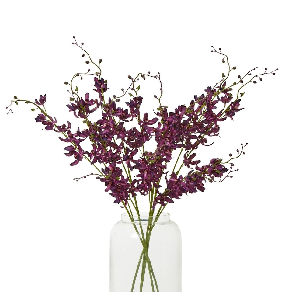 image 1 of Hill Interiors Cymbidium Spray Artificial Flower - Purple - One Size