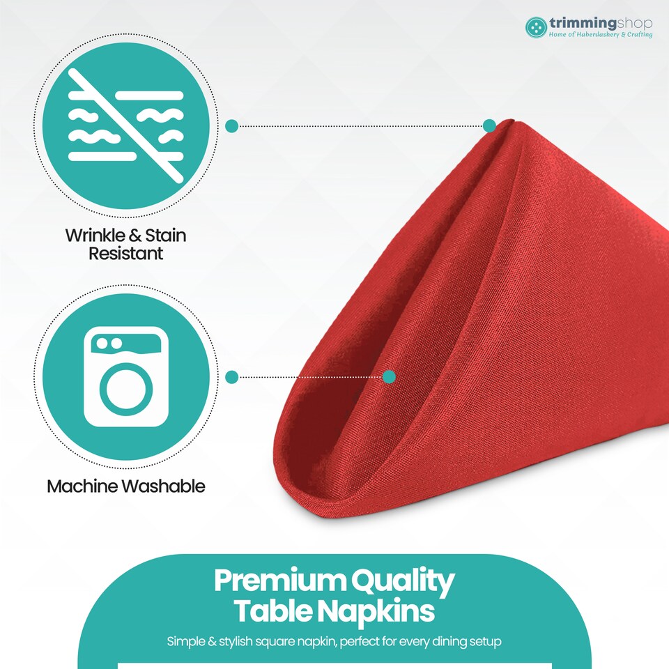 image 1 of 1pc Polyester Table Napkins, Wrinkle-Resistant Cloth Napkin - 20 Inch