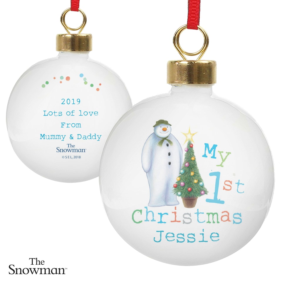 image 1 of Personalised The Snowman My 1st Christmas Bauble