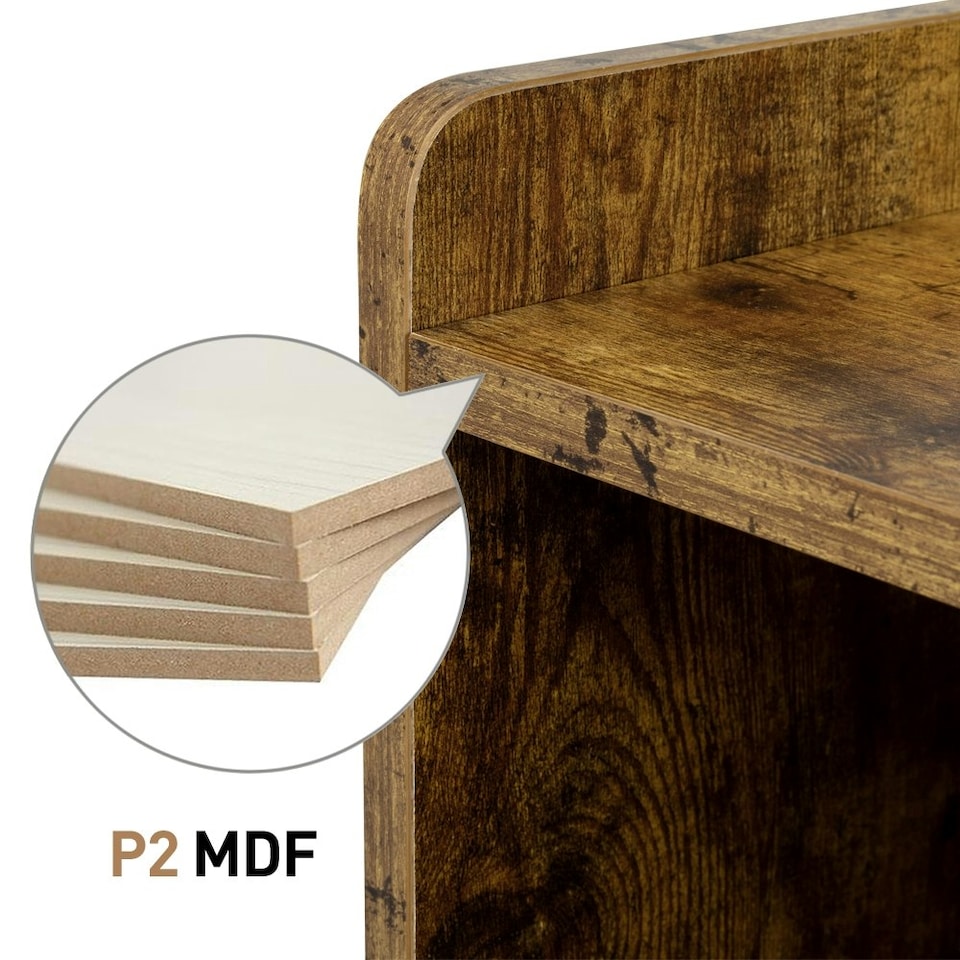 image 1 of Yaheetech 2pcs Industrial End Tables with Storage Compartments