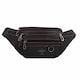 image 1 of Lorenz Two Tone PU Leather Money Coin Adjustable Waist Bum Bag | Black | Black