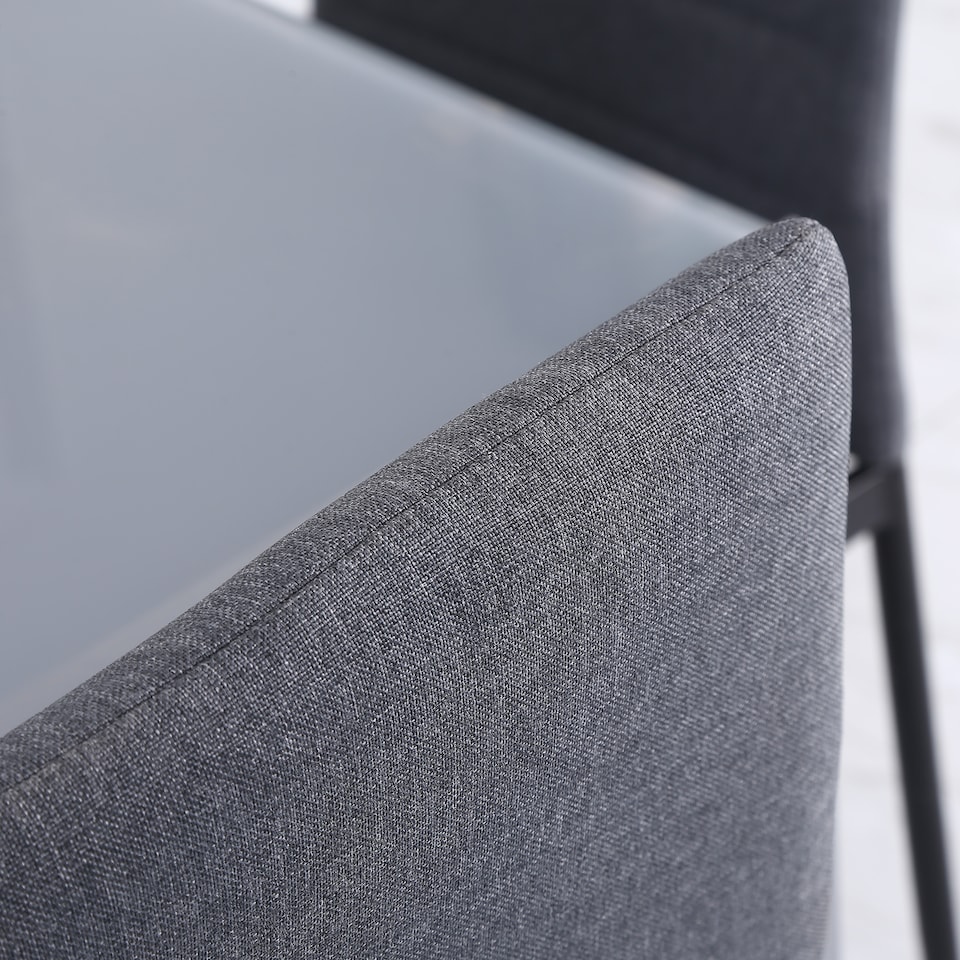 image 1 of HOMCOM Dining Chairs Upholstered Fabric Accent Chairs with Metal Legs, Set of 4 | Grey