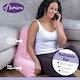 image 6 of Aamira Reading Pillow Pink Faux Fur Ribbed Memory Foam Support Cushion | Pink | Pink | Standard | 1