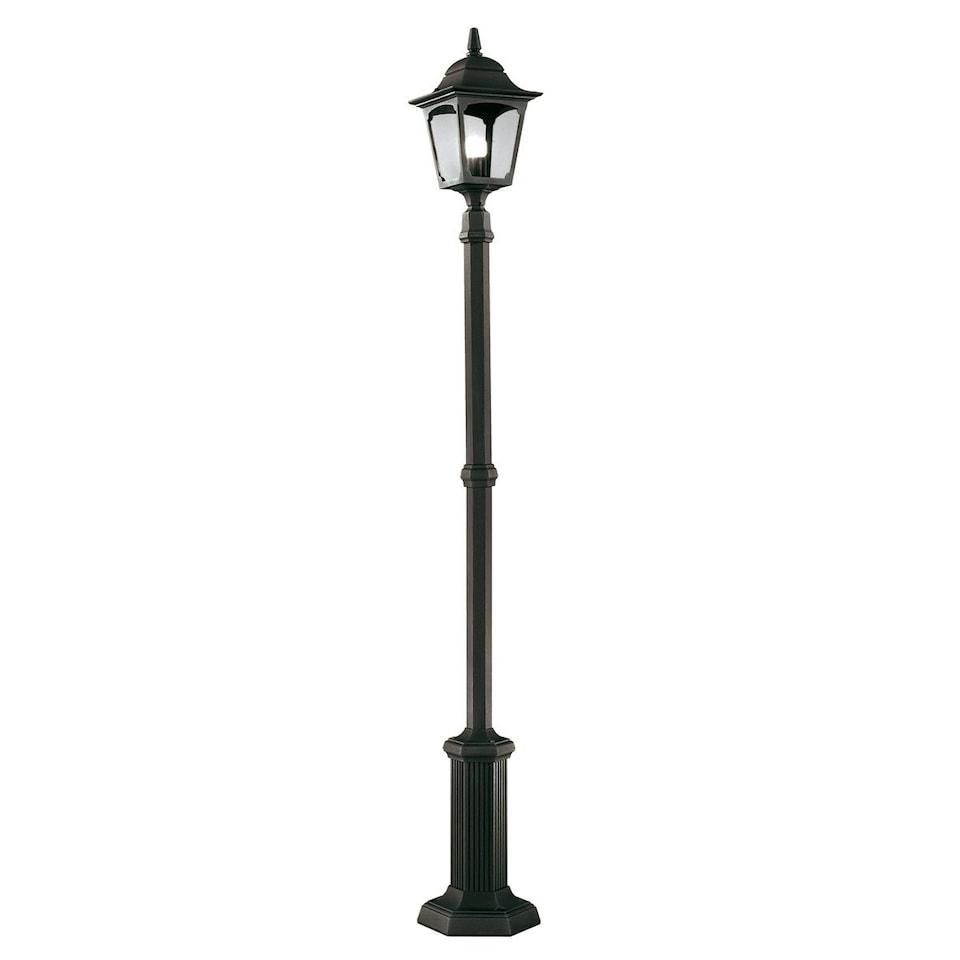 Chapel 1 Light Outdoor Lamp Post Black IP44, E27