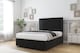 image 3 of Sloomy Ashford Black Plush Divan Bed Base No Drawers With 26 Inch Strutted Headboard & 12 Inch Matching Footboard | Black | Black | Small Double | 1